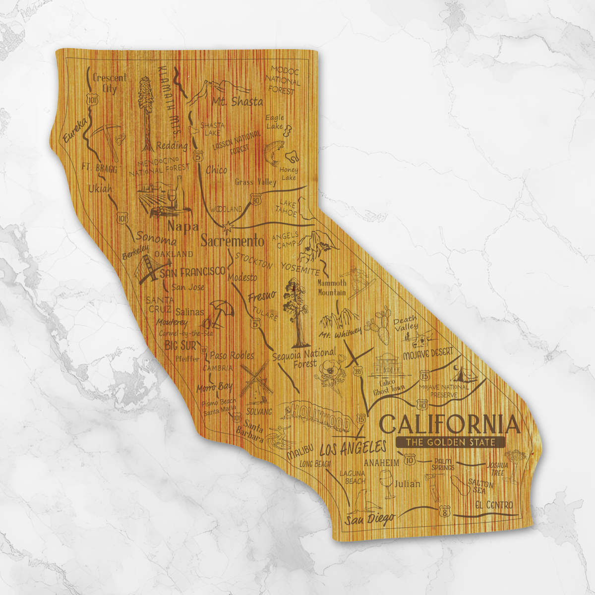 State Cutting Board, Wine, and Charcuterie Set (Central Coast)