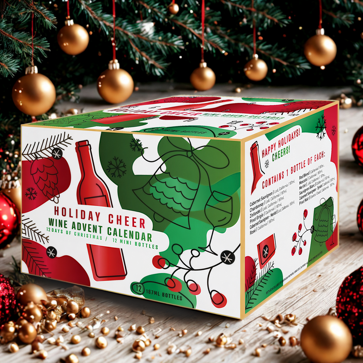 One of the most popular holiday hits is the Wine Advent Calendar housing single serve bottles of 12 different types of California wines is the perfect way to countdown to Christmas to share or enjoy yourself or give as a gift to your boss, friends, family, or neighbors. Tasting Notes and food pairing options included!
